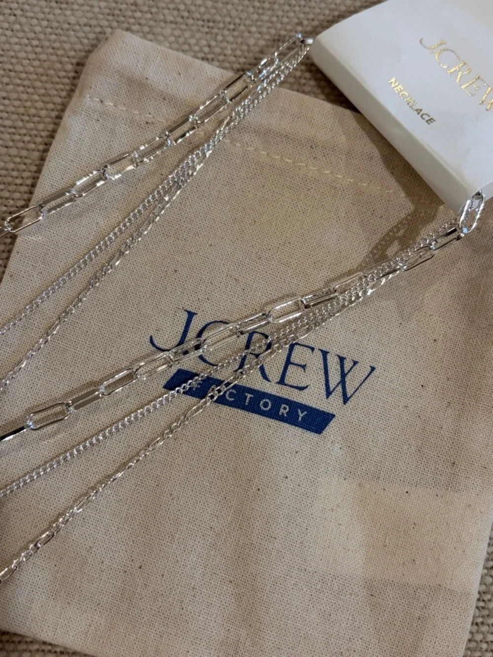 J. Crew Silver Three-Layer Necklace/NWT - Picture 7 of 9